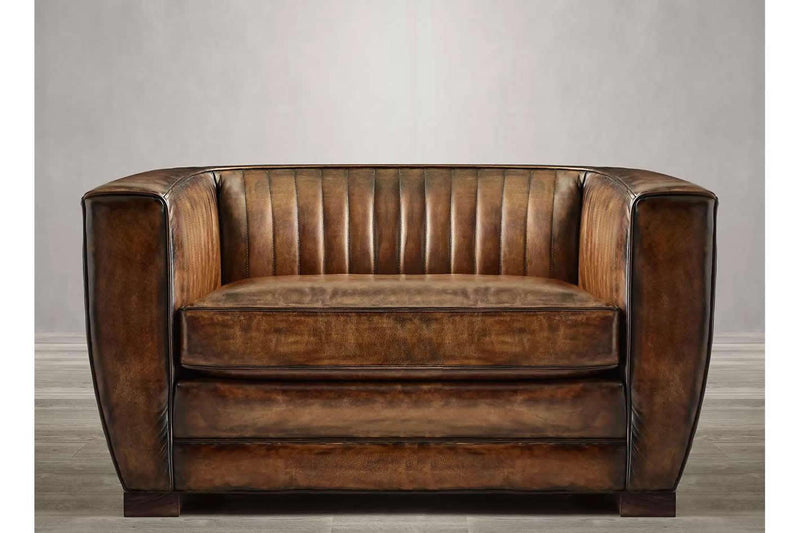 Vintage shop leather loveseat