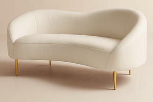 170cm Lorenzo Off White Leather Sofa - Ready to Deliver