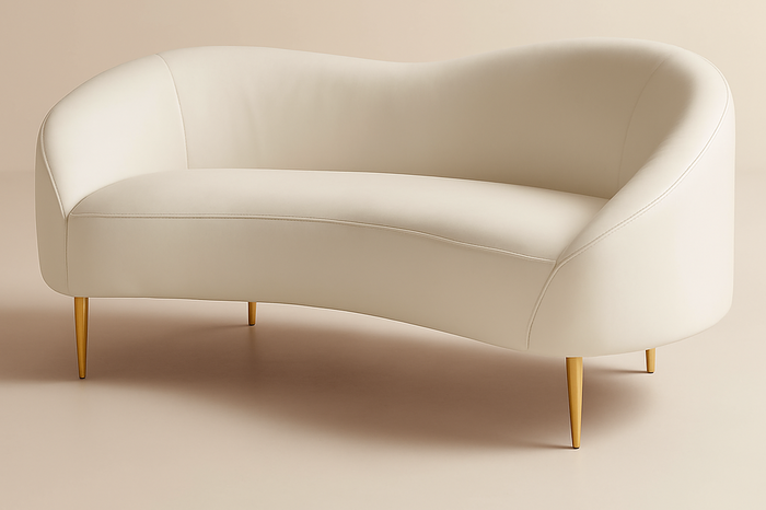 170cm Lorenzo Off White Leather Sofa - Ready to Deliver