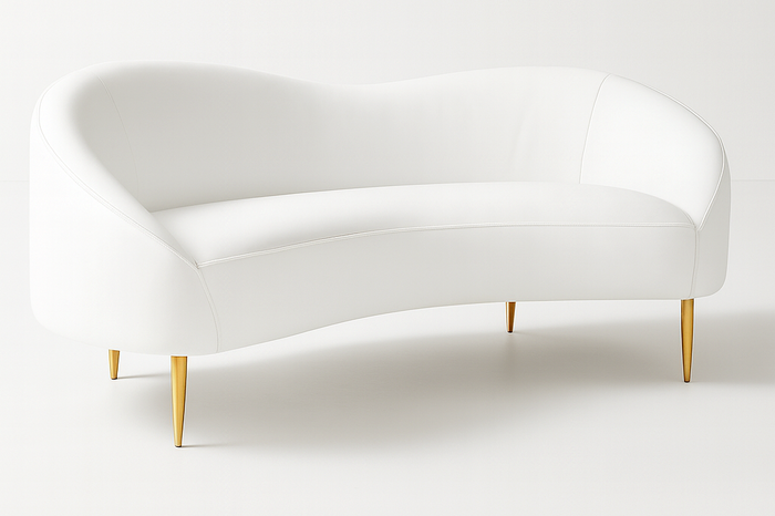 170cm Lorenzo White Leather Sofa - Ready to Deliver