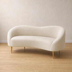 170cm Lorenzo Off White Leather Sofa - Ready to Deliver