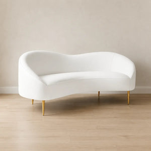 170cm Lorenzo White Leather Sofa - Ready to Deliver