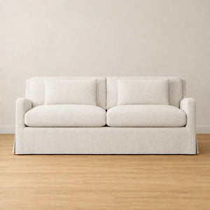 Available August - 200cm Niccolo Loose Washable Cover Linen Sofa - Ivory