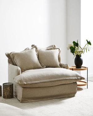 Adele Loose Cover Linen Love Seat