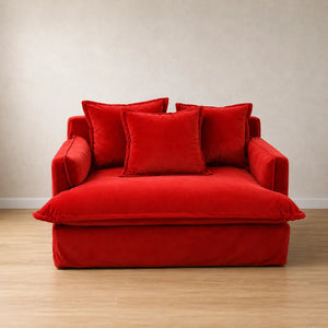 Adele Loose Cover Loveseat with Ottoman - Ready To Deliver