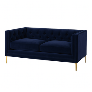 165cm Arthur Sofa in Navy Velvet