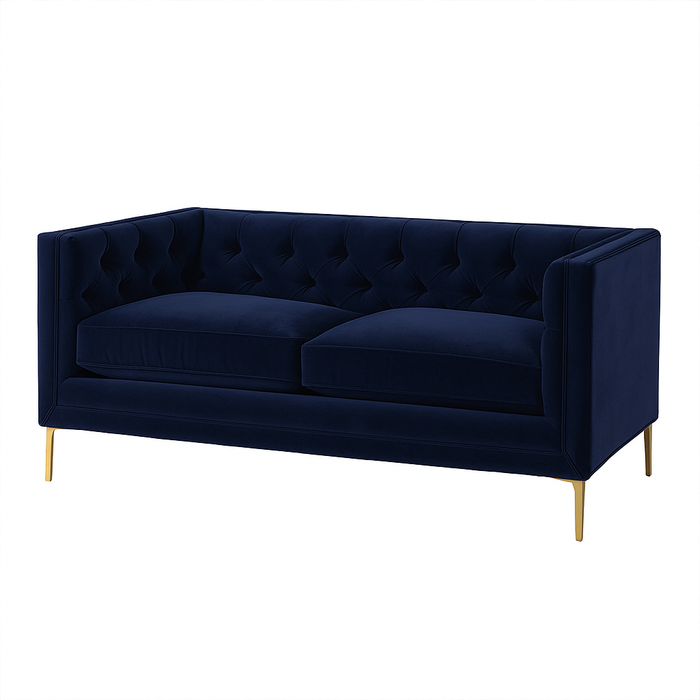 165cm Arthur Sofa in Navy Velvet