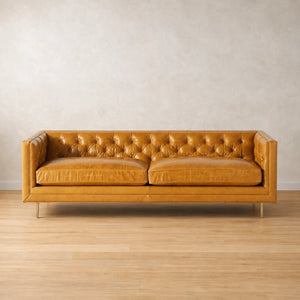 Arthur Mid Century Leather Sofa