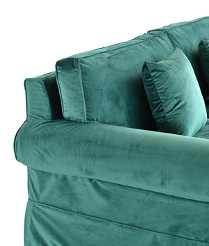 Branston Traditional Loose Cover Sofa - Forest Green Velvet