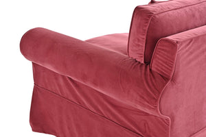 Branston Traditional Loose Cover Sofa - Red Velvet