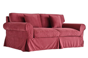 Branston Traditional Loose Cover Sofa - Red Velvet