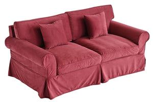 Branston Traditional Loose Cover Sofa - Red Velvet