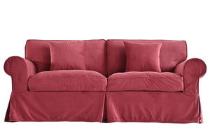 Branston Traditional Loose Cover Sofa - Red Velvet