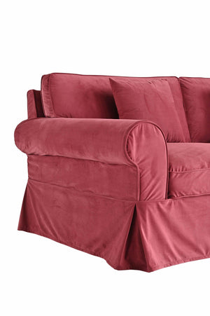 Branston Traditional Loose Cover Sofa - Red Velvet