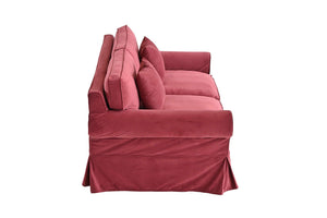 Branston Traditional Loose Cover Sofa - Red Velvet