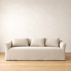 Available August - 200cm Nova Loose Washable Cover Linen Sofa - House Linen Natural