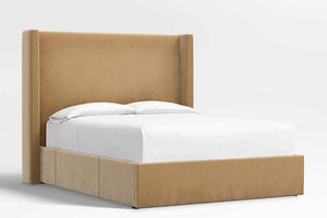 Baker Upholstered Bed With High Headboard and Storage - Daia Home