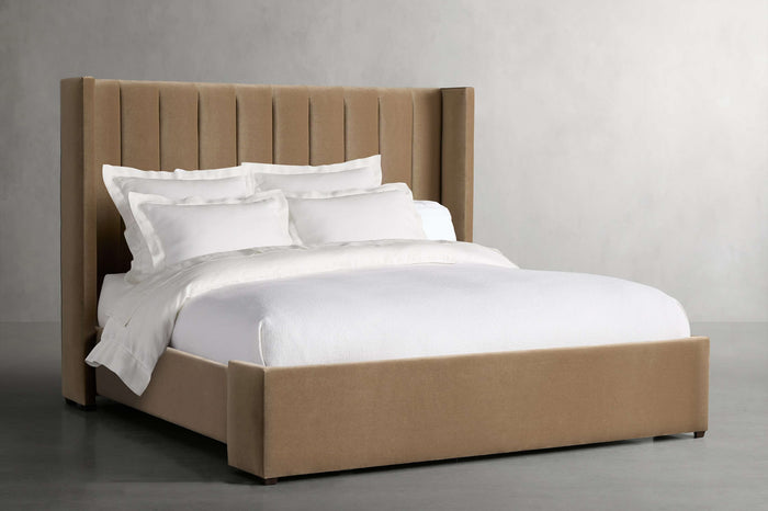 Beverly Contemporary Upholstered Bed With High Headboard