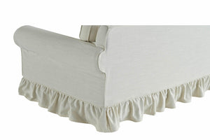 Worrall Traditional Linen Loose Cover Pleated Sofa