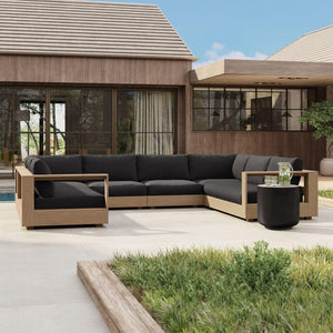 Bruno Outdoor 6-Piece Teak U-Shaped Sectional