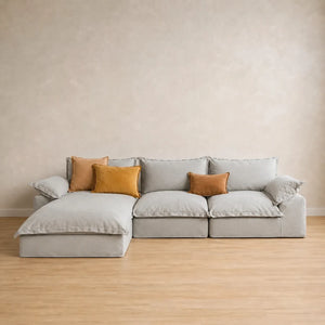 Chiara Sectional Loose Washable Cover Sofa With Chaise - Left Facing