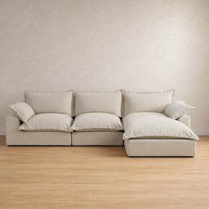 Chiara Sectional Loose Washable Cover Sofa With Chaise - Right Facing