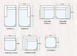 Chiara Corner Module Sectional - Loose Washable Cover