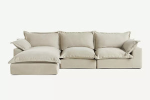 Chiara Sectional Loose Washable Cover Sofa With Chaise - Left Facing