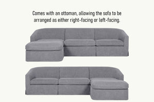 Couture Loose Washable Cover Modular L Shape Corner Sofa - Daia Home