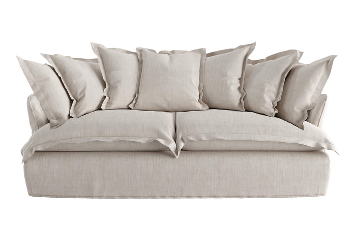 Dawson Loose Cover Linen Sofa, Oversized Feather Filled Cushions