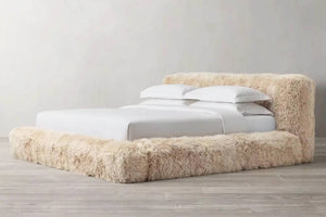 Donna Shaggy Sheepskin 1970s Postmodern Bed