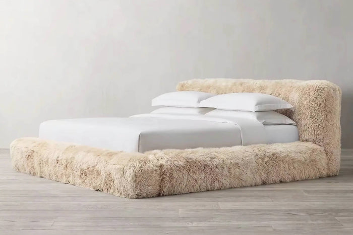 Donna Shaggy Sheepskin 1970s Postmodern Bed