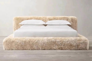 Donna Shaggy Sheepskin 1970s Postmodern Bed