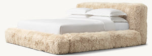 Donna Shaggy Sheepskin 1970s Postmodern Bed