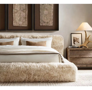 Donna Shaggy Sheepskin 1970s Postmodern Bed