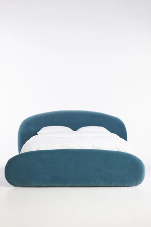 Evelyn Retro Mid Century Modern Pebble Upholstered Bed - Daia Home