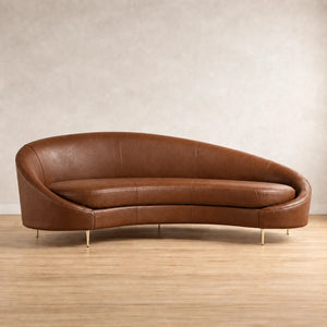 Gianna Curved  Leather Sofa