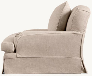 Griffin Classic English Loose Cover Linen Love Seat - Daia Home