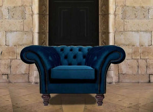 Hampton Chesterfield Armchair With Deep Buttoning and Sweeping Arms - Daia Home
