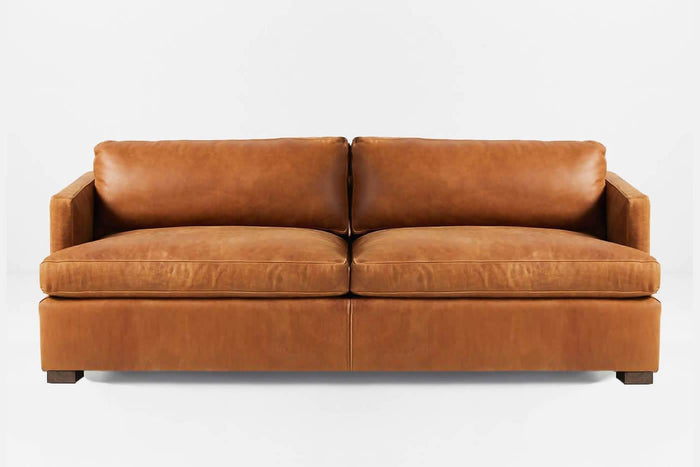 Hudson Mid Century Leather Sofa Bed