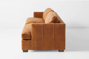 Hudson Deep Seat Mid Century Leather Sofa Bed