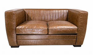 160cm Deco Vintage Leather Sofa - Ready To Deliver