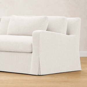 Available August - 200cm Niccolo Loose Washable Cover Linen Sofa - Ivory
