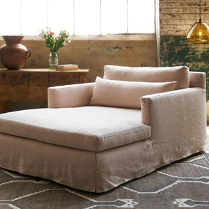 Lancini Washable Loose Cover Love Seat Chaise Lounge