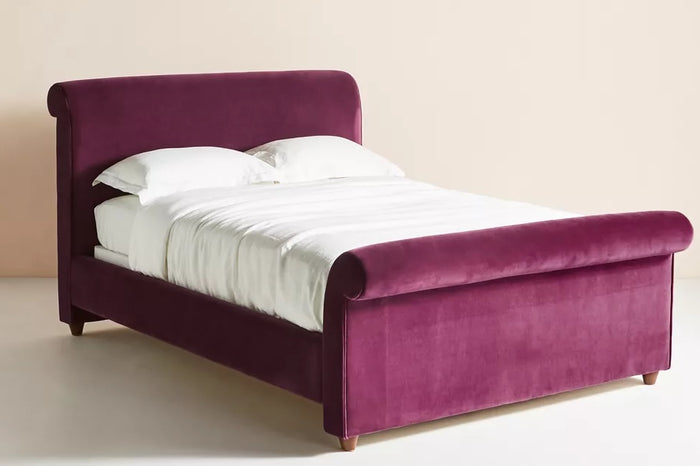 Lorna Scrolled Back Sleigh Upholstered Bed