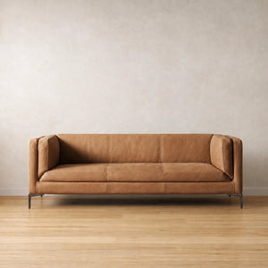 Mette Mid-Century Leather Sofa