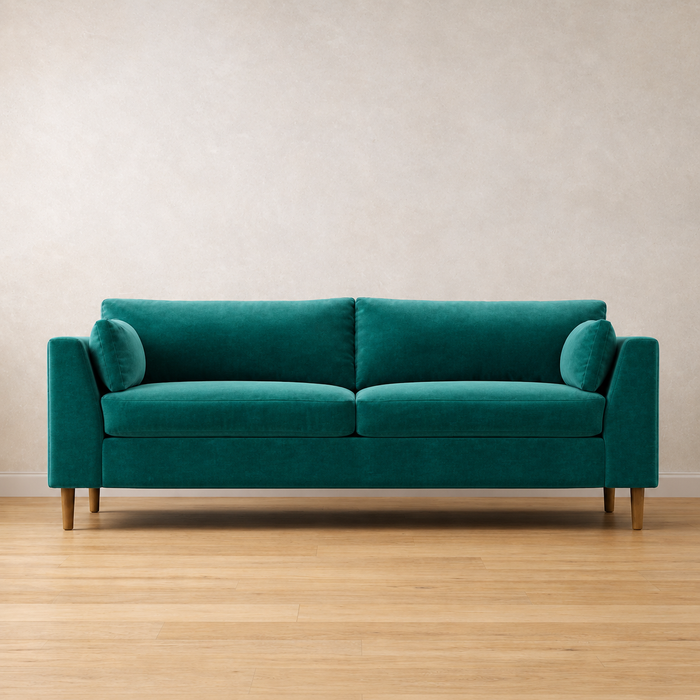 Mila comfortable minimalist modern sofa with deep cushioned seating