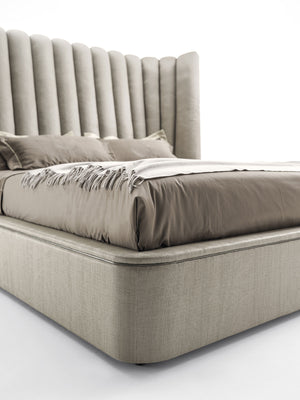 Molina Upholstered Bed with Striking High Headboard Design - Daia Home