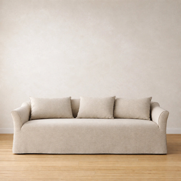 Nova curved washable loose cover sofa for a bright living room