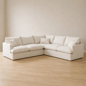 Poppy Washable Loose Cover Corner Sofa | Linen, Cotton & Velvet